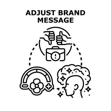 Adjusting brand message concept vector icon illustration Stock Illustration