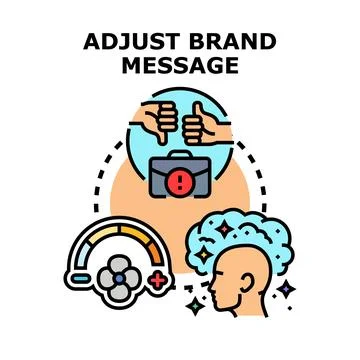 Adjusting brand message concept vector icon illustration Illustrazione stock