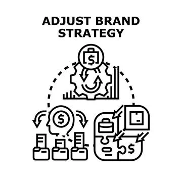 Adjusting brand strategy for business development and marketing planning Stock Illustration