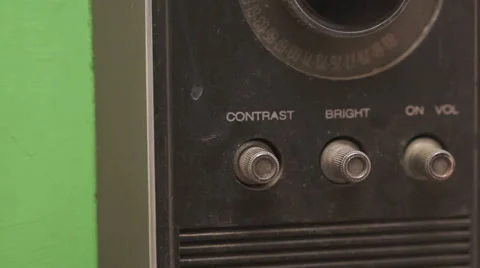 Adjusting Brightness on a Retro TV Stock Footage 46161375