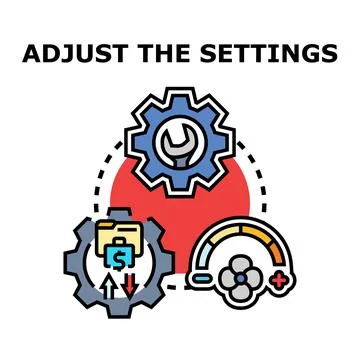 Adjusting business configuration settings for optimal performance Stock Illustration