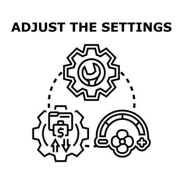 Adjusting business configuration settings for optimal performance Stock Illustration