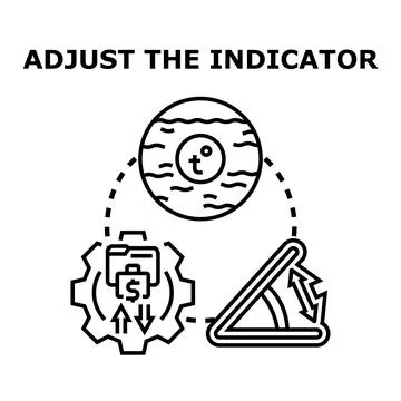 Adjusting business process and temperature indicator concept Stock Illustration