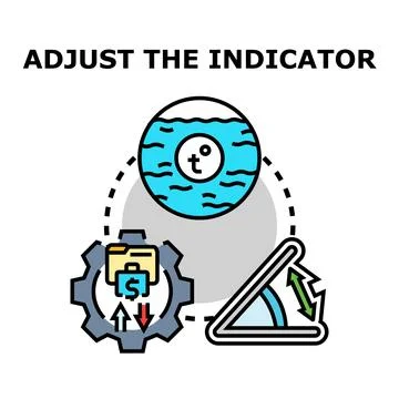 Adjusting business process and temperature indicator concept Stock Illustration