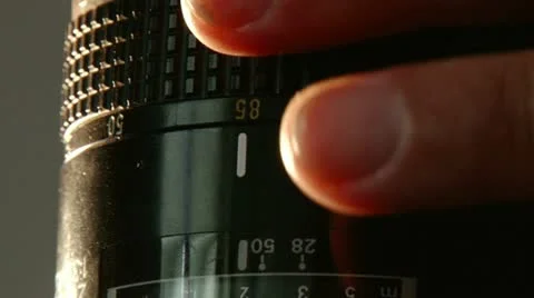 Adjusting a camera lens. Stock Footage 20512047