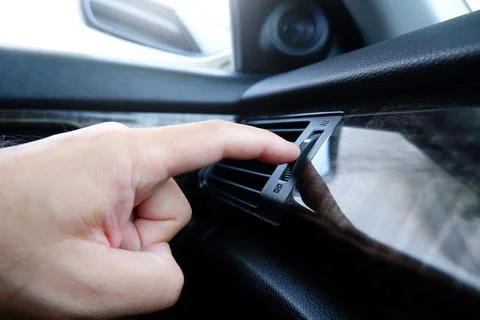 Adjusting Car Air Vent Stock Photos