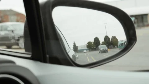 Adjusting the Car Side View Mirror Before Driving Stock Footage 81149387