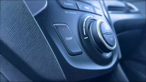 Adjusting Car Temperature Controls Stock Footage 308858669