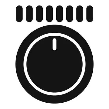 Adjusting circular control knob with scale displaying current setting Stock Illustration
