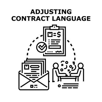 Adjusting contract language and agreement terms concept Stock Illustration