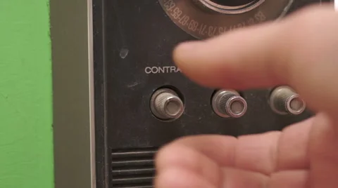 Adjusting Contrast on a Retro TV Stock Footage 46163790