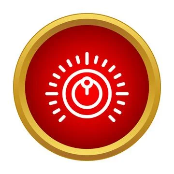 Adjusting control dial on a red interface icon Stock Illustration