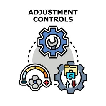 Adjusting control system for settings and data management Stock Illustration