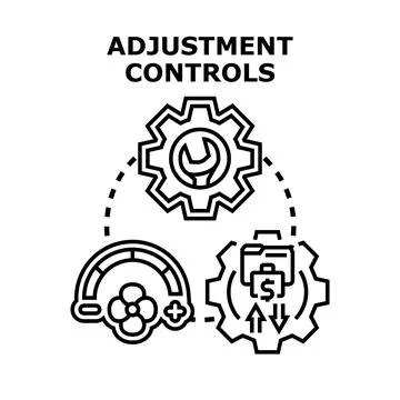 Adjusting control system for settings and data management Illustrazione stock