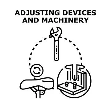 Adjusting devices and machinery maintenance concept Stock Illustration