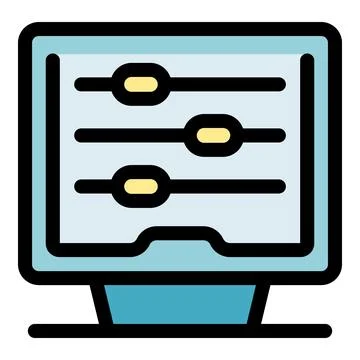 Adjusting digital settings on a computer screen イラスト素材