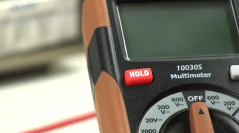 Adjusting DVM meter Stock Footage 49092431