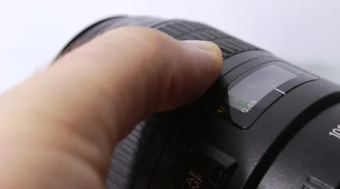 Adjusting focus of lens of the camera Video stock 57742085