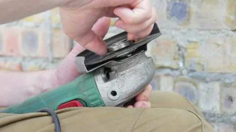 Adjusting grinding wheel Stock Footage 51217882