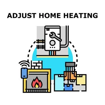 Adjusting home heating system for comfort and efficiency Stock Illustration