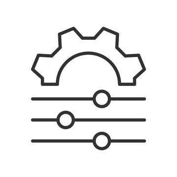 Adjusting, icon in line design. Adjusting, modify, change, tweak, update Stock Illustration