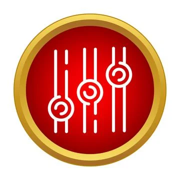Adjusting levels on an audio equalizer control interface Stock Illustration