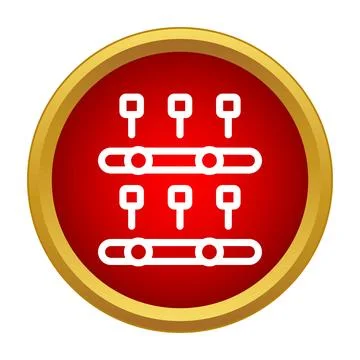 Adjusting levels controls parameters on a red circle icon Stockillustratie
