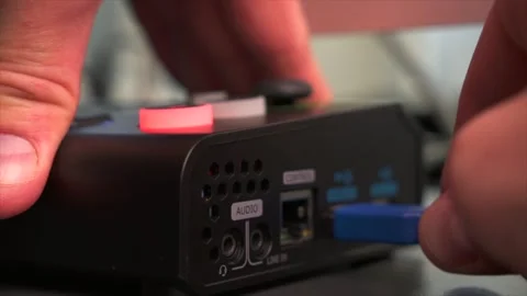 Adjusting Livestream Settings on Control Panel Stock Footage 310139215