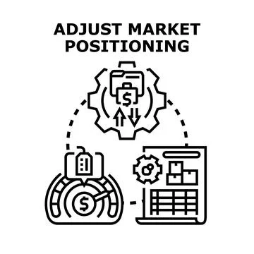 Adjusting market positioning strategy optimizing business performance Stock Illustration