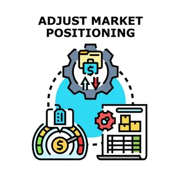 Adjusting market positioning strategy optimizing business performance Stock Illustration