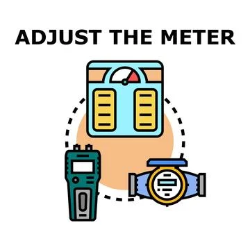 Adjusting meter devices for measurement calibration concept Иллюстрация