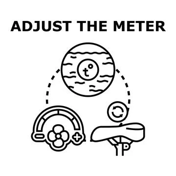 Adjusting meter indicating fluid temperature and fan speed Stock Illustration