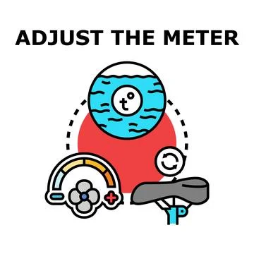Adjusting meter indicating fluid temperature and fan speed Stock Illustration