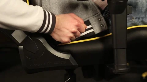 Adjusting office chair backrest Stock Footage 61782279