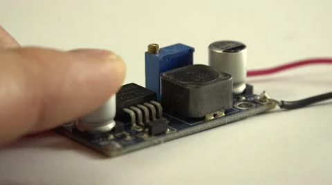 Adjusting Parameters of Modern Printed-Circuit Board (PCB). Closeup. 4K UltraHD, Vídeos de archivo 61672505