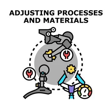 Adjusting processes material setup and optimization concept イラスト素材