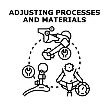 Adjusting processes material setup and optimization concept 스톡 일러스트