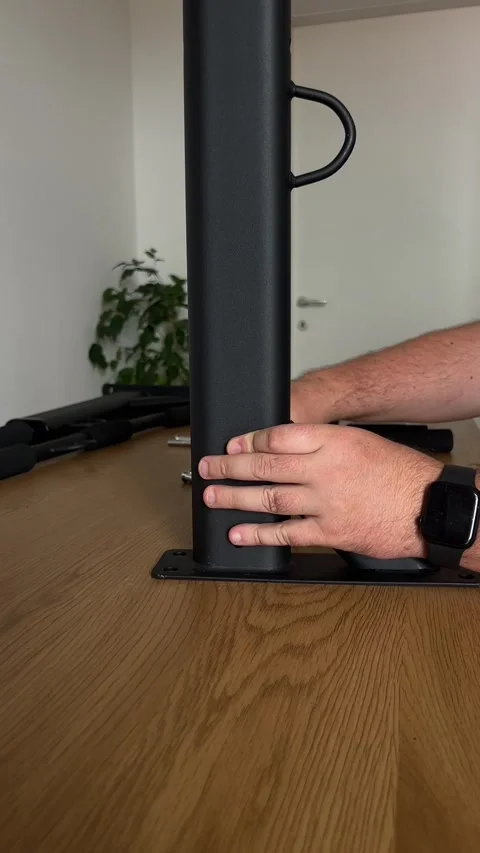 Adjusting Pull-Up Bar Post Stock Footage 311020353