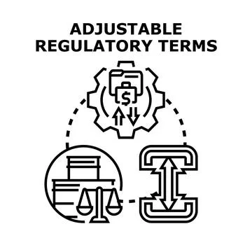 Adjusting regulatory terms concept with gears and scales Stock Illustration