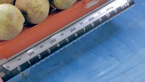 Adjusting a scale Stock Footage 99871974