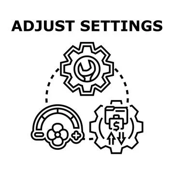 Adjusting settings concept with tools, control, and financial management Stock Illustration