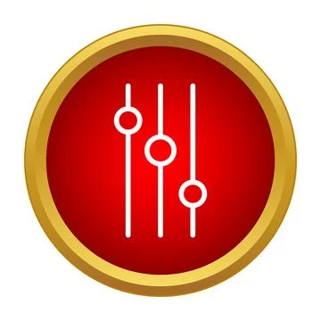 Adjusting settings filter equalizer control red button Stock Illustration