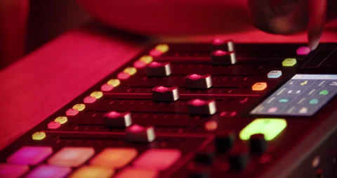 Adjusting settings on illuminated control panel Stock Footage 315516869