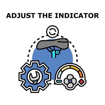 Adjusting settings indicator with tools and process Stock Illustration