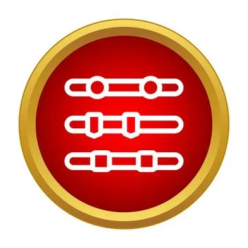 Adjusting settings with interface sliders in red circle icon 스톡 일러스트