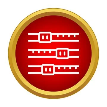 Adjusting settings with interface sliders in red button Stock Illustration