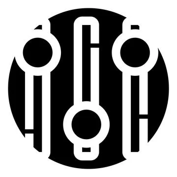 Adjusting settings with multiple sliders control panel icon Stock Illustration