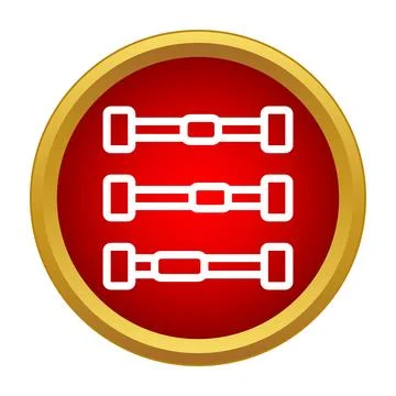 Adjusting settings with sliders on a red button icon Stock Illustration