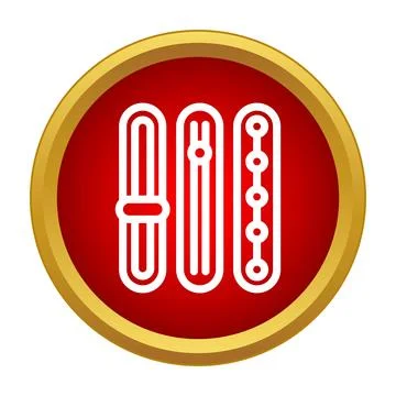 Adjusting settings with sliders on a red button Stock Illustration