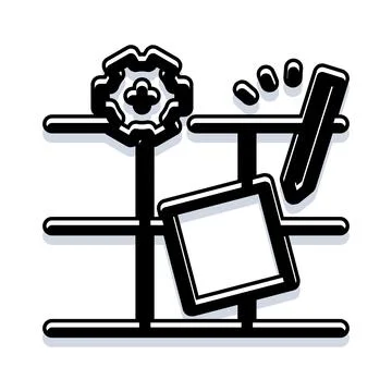 Adjusting settings on a user interface design grid Ilustração Stock